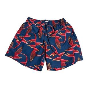 Sundek Swim Trunk M Floral Beach Elastic Board Shorts Bath Suit Inseam 7”